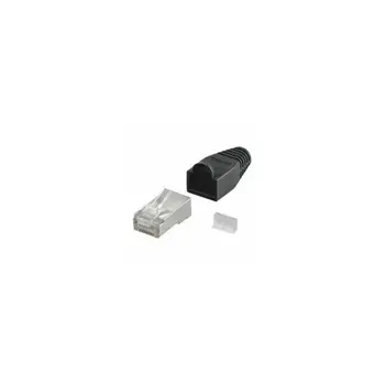 #203 NaviaTec CAT5e shielded plug for round cable incl strain relief black 10pc