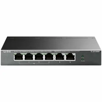 4-port 10/100Mbps Unmanaged PoE+ Switch with 2 10/100Mbps uplink ports, meta case, desktop mount, 4 802.3af/at compliant PoE+ port, 2 10/100Mbps uplink ports, DIP switches for Extend mode, Isolation m