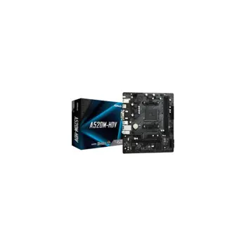 Asrock MB A520M-HDV, S. AM4, DDR4/4733+(OC), PCIe 3.0, G-LAN, VGA/DVI-D/HDMI, mATX