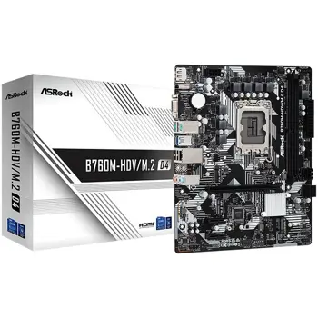 ASROCK MB Desktop B760M-HDV/M.2 D4 (S1700, 2x DDR4, 1x PCIe 4.0 x16, 2x PCIe 3.0 x1, 1x Hyper M.2 PCIe Gen4x4, 1x M.2 Ultra Gen3x4, 4x SATA3, 1x USB-C, 5x USB 3.2, 5x USB 2.0, 1xRJ-45 1Gbit, 1x VGA, 1