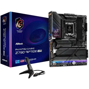 ASROCK MB Desktop Z790 Riptide Wi-Fi S1700, 4x DDR5, 1x PCIe 5.0 x16, 1x PCIe 4.0 x16, 1x PCIe 3.0 x1, 1x Blazing M.2, 4x Hyper M.2,  8x SATA3, 2x USB-C, 8x USB 3.2, 6x USB 2.0, 1x RJ-45 2.5GB, 802.11