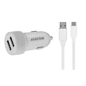 Avacom autopunjač, 5V/3,1A, dual: USB & USB-C