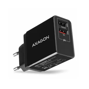 AXAGON ACU-QS24 zidni punjač 1x QC 3.0 i 1x Type C, 24W, crn