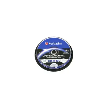 Blu-Ray M-Disc Verbatim BD-R DL 50GB 6x Inkjet Printable 10 Pack Spindle