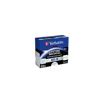 Blu-Ray M-Disc Verbatim BD-R SL 25GB 4× Printable 5 pack JC (Single Layer)