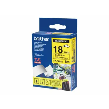 BROTHER TZEFX641 flex bk/yellow 18mm 8m