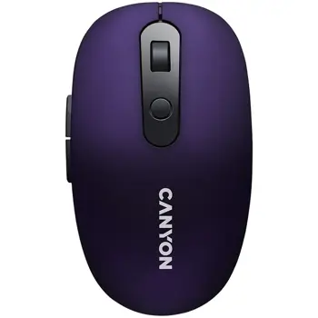 Canyon 2 in 1 Wireless optical mouse with 6 buttons, DPI 800/1000/1200/1500, 2 mode(BT/ 2.4GHz), Battery AA*1pcs, Violet, silent switch for right/left keys, 65.4*112.25*32.3mm, 0.092kg