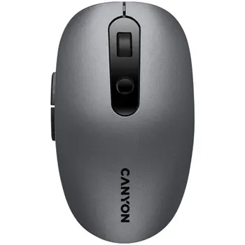 Canyon 2 in 1 Wireless optical mouse with 6 buttons, DPI 800/1000/1200/1500, 2 mode(BT/ 2.4GHz), Battery AA*1pcs, Grey, 65.4*112.25*32.3mm, 0.092kg