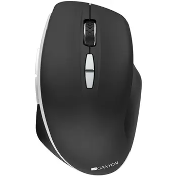 Canyon  2.4 GHz  Wireless mouse ,with 7 buttons, DPI 800/1200/1600, Battery: AAA*2pcs,Black,72*117*41mm, 0.075kg