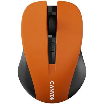 CANYON 2.4GHz wireless optical mouse with 4 buttons, DPI 800/1200/1600, Orange, 103.5*69.5*35mm, 0.06kg