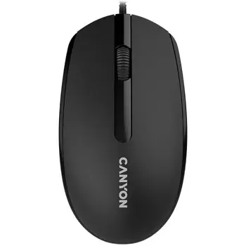 CANYON Canyon Wired optical mouse with 3 buttons, DPI 1000, with 1.5M USB cable, black, 65*115*40mm, 0.1kg