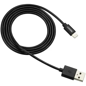 CANYON CNS-MFICAB01B Ultra-compact MFI Cable, certified by Apple, 1M length , 2.8mm , black color