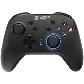 CANYON GP-W3, 2.4G Wireless Controller with built-in 600mah battery, 1M Type-C charging cable ,6 axis motion sensor support nintendo switch ,android,PC X-input/D-input,ps3,normal size dongle,black