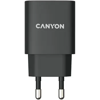 CANYON H-20, PD 20W Input: 100V-240V, Output: 1 port charge: USB-C:PD 20W (5V3A/9V2.22A/12V1.67A) , Eu plug, Over- Voltage ,  over-heated, over-current and short circuit protection Compliant with CE R