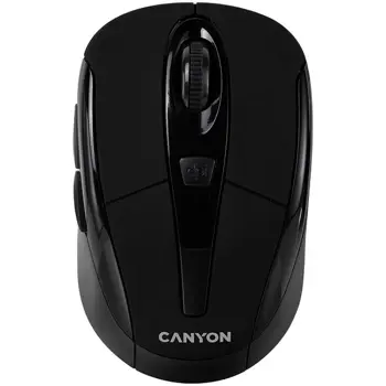 CANYON MSO-W6, 2.4GHz wireless optical mouse with 6 buttons, DPI 800/1200/1600, Black, 92*55*35mm, 0.054kg