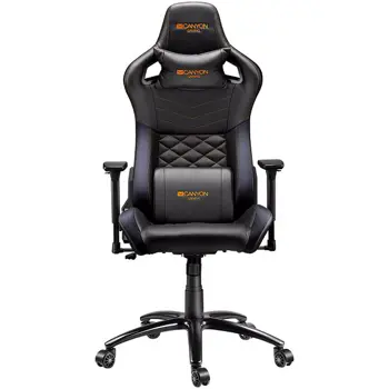 CANYON Nightfall G?-7, Gaming chair, PU leather, Cold molded foam, Metal Frame, Top gun mechanism, 90-160 dgree, 3D armrest, Class 4 gas lift, metal base ,60mm Nylon Castor, black and orange stitching