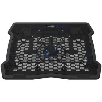 CANYON NS02, Cooling stand single fan with 2x2.0 USB hub, support up to 10”-15.6” laptop, ABS plastic and iron, Fans dimension:125*125*15mm(1pc), DC 5V, fan speed: 800-1000RPM, size:340*265*30mm, 406g