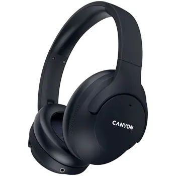 CANYON OnRiff 10, Canyon Bluetooth headset,with microphone,with Active Noise Cancellation function, BT V5.3 AC7006, battery 300mAh, Type-C charging plug, PU material, size:175*200*84mm, charging cable