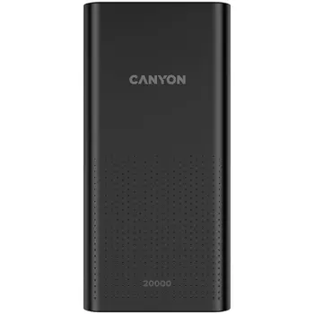 CANYON PB-2001, Power bank 20000mAh Li-poly battery, Input 5V/2A , Output 5V/2.1A(Max), 144*69*28.5mm, 0.440Kg, Black