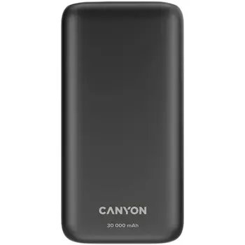 CANYON Power bank 30000mAh Li-poly battery, Input Micro: DC5V/2A, 9V/2A Input Type c PD :DC5V/3A, 9V/2A Output Type C PD:5V/3A,9V/2.2A,12V/1.5AOutput USB A1+USBA 2: 5V3A,5V/4.5A,4.5V/5A,9V2A,12V1.5A,2