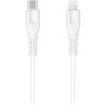 CANYON Type C Cable To MFI Lightning for Apple,  PVC Mouling,Function: with full feature( data transmission and PD charging) Output:5V/2.4A, OD:3.5mm, cable length 1.2m, 0.026kg,Color:White