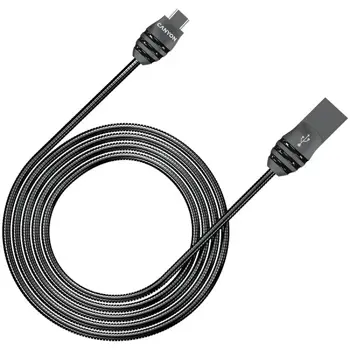 CANYON UC-5 Type C USB 2.0 standard cable, Power & Data output, 5V 2A, OD 3.5mm, metallic Jacket, 1m, gun color, 0.04kg