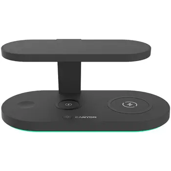 CANYON WS-501 5in1 Wireless charger, with UV sterilizer, with touch button for Running water light, Input QC36W or PD30W, Output 15W/10W/7.5W/5W, USB-A 10W(max), Type c to USB-A cable length 1.2m, 188