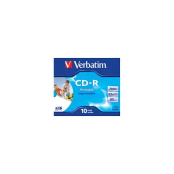 CD-R Verbatim 700MB 52× AZO+ Wide Inkjet Printable JC 1 kom.