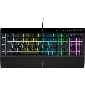 Corsair K55 RGB PRO Gaming Keyboard, Backlit Zoned RGB LED, Rubberdome, EAN:0840006631798