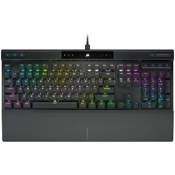 Corsair K70 RGB PRO Mechanical Gaming Keyboard, Backlit RGB LED, CHERRY MX Red, Black, Black PBT Keycaps, EAN:0840006645856