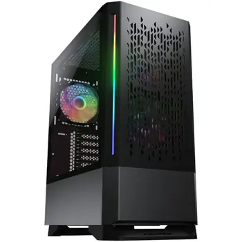 Cougar I MX430 Air RGB Black I 3851C60.0001 I Case I Mid tower / 3 ARGB fans / 2 LED Strips / TG transparant side window