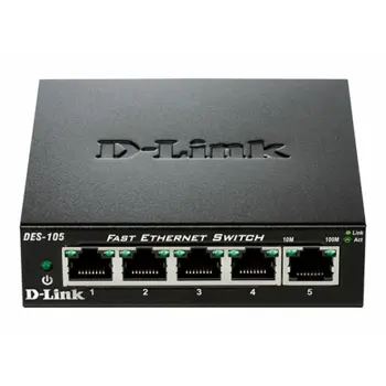 D-LINK 5-port 10/100 Metal Housing Deskt