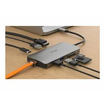 D-LINK USB-C 8-port USB 3.0 hub HDMI