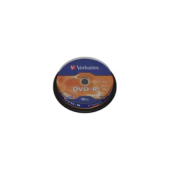 DVD-R Verbatim 4.7GB 16× Matt Silver 10 pack spindle