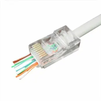 Gembird Cat5e Cat6 pass-through modular UTP plug 8P8C, 50 pcs