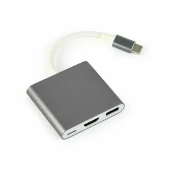 Gembird USB type-C multi-adapter, Space Grey