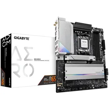 GIGABYTE Mainboard Desktop B650 AERO G (AM5, 4x DDR5 256GB, 1x PCI-E 4.0 x16x16, 1x PCI-E 4.0 x16x4, 1x PCI-E 3.0 x16x1, 1x M.2 PCIe 5.0, 2x M.2 PCIe 4.0, 4x SATA, 1x DP, 1x HDMI, 1x USB Type-C, 7x US