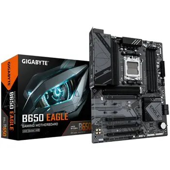 GIGABYTE MB B650 EAGLE AX (AM5, 4xDDR5 128, 1x PCI-E 4.0 x16x16, 3x PCI-E 3.0 x16x1, 4x SATA, 3x M.2 PCIe 4.0, 1xHDMI, 1xDP, 2.5GbE LAN, ATX, Retail)