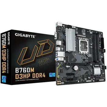 GIGABYTE MB B760M D3HP DDR4 (LGA1700, 4x DDR4 128GB, 1x PCI-E 4.0 x16x16, 2x PCI-E 3.0 x1x1, 2x M.2 PCIe 4.0, 4x SATA, 2x USB 2.0, 1x DP, 1x HDMI, GbE LAN, mATX, Retail)