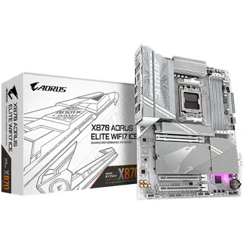 GIGABYTE MB X870 AORUS ELITE WIFI7 ICE (AM5, 4x DDR5 256GB, 1x PCI-E 5.0 x16x16, 1x PCI-E 4.0 x16x4, 1x PCI-E 3.0 x16x2, 3x M.2 PCIe 5.0 & 1x M.2 PCIe 4.0, 4x SATA, 2x USB4 Type-C. 6x USB 3.2, 4x USB