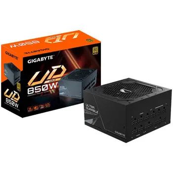 GIGABYTE UD850GM Ultra Durable Power Supply 850W, Modular, 80 PLUS Gold, Japanese capacitors, 120mm smart control fan, EU plug