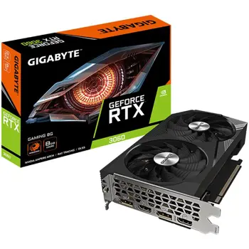 GIGABYTE Video Card NVIDIA GeForce RTX™ 3060 OC 1777 MHz 3584 15000 MHz 8 GB GDDR6 128 bit 240 GB/s PCI-E 4.0 7680x4320 550W DisplayPort 1.4a *2 HDMI 2.1 *2