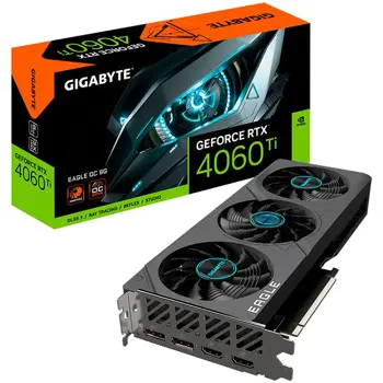 GIGABYTE Video Card NVIDIA GeForce RTX 4060 TI EAGLE OC 8G, GDDR6 8GB/128bit, PCI-E 4.0 x8, 2xHDMI, 2xDP, 1x8-pin, ATX 2-slot, Retail