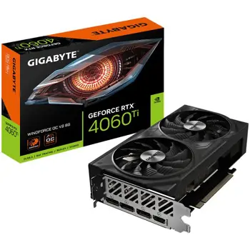 GIGABYTE Video Card NVIDIA GeForce RTX 4060 TI WINDFORCE OC V2 8G, GDDR6 8GB/128bit, PCI-E 4.0 x8, 1xHDMI, 3xDP, 1x8-pin, Retail