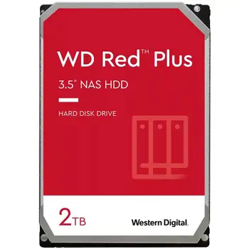 HDD NAS WD Red Plus 2TB CMR, 3.5, 128MB, 5400 RPM, SATA, TBW: 180