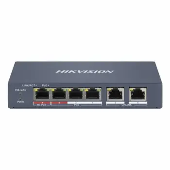 HikVision 4-Port 100Mbps RJ45 PoE (60W) 2x 100Mbps RJ45 Smart Switch