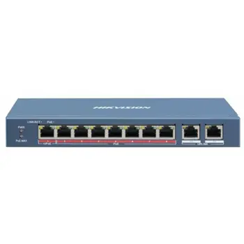 HikVision 8-Port 100Mbps RJ45 PoE (110W) 2x GbE RJ45 Unmanaged Switch