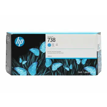 HP 738 300-ml Cyan DesignJet Ink Cartrid