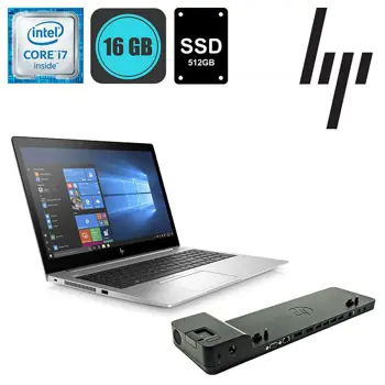 HP EliteBook 850 G5 i7-8650U, 16GB, 512GB SSD + Docking station