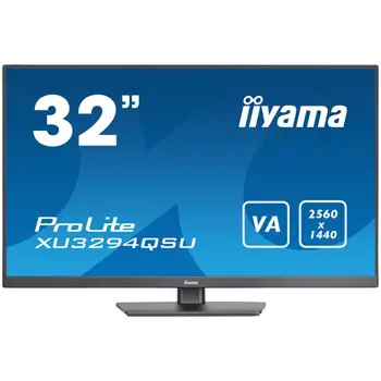 IIYAMA Monitor LED XU3294QSU-B1 32” WQHD monitor with VA panel 31.5" 2560 x 1440 @75Hz  250cd 3000:1 HDMI DP USB